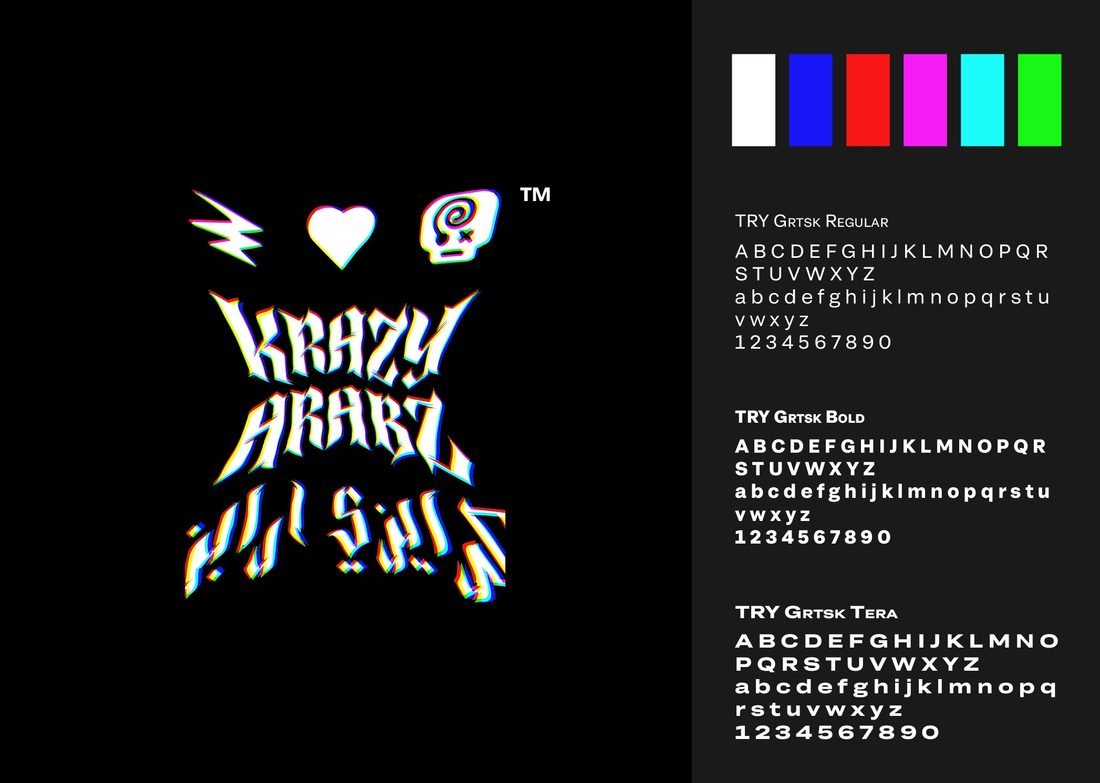 Krazy Arabz type specimen